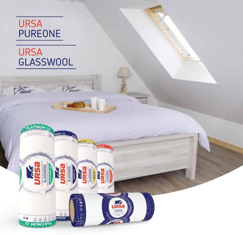 Wełna mineralna URSA GLASSWOOL oraz URSA PUREONE. Idealna izolacja termiczna i akustyczna poddasza. Wełna mineralna URSA GLASSWOOL oraz URSA PUREONE. Idealna izolacja termiczna i akustyczna poddasza.